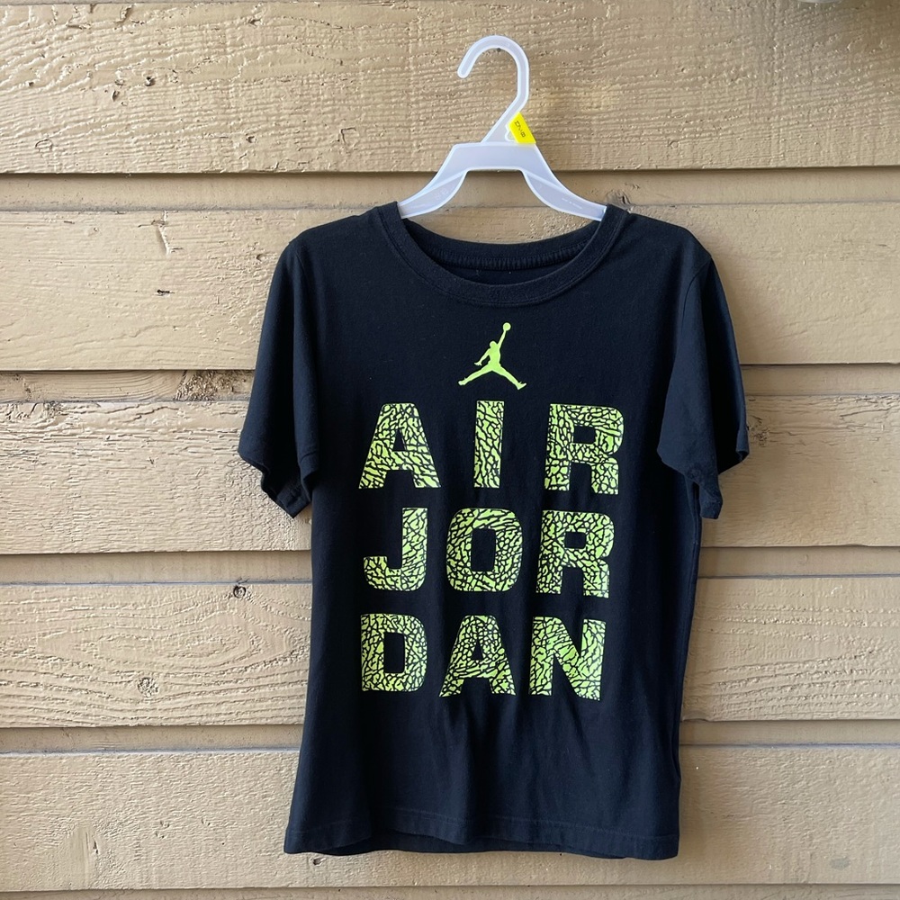 Boys Black Air Jordan Graphic Logo Tee